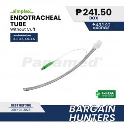 Bargain Hunters - Simplex Endotracheal Tube, Uncuffed (Sold by box of 10s)